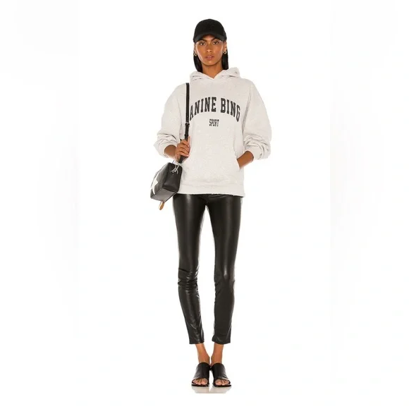 Anine Bing Sports Harvey Sweatshirt In Heather Grey - Picture 4 of 8